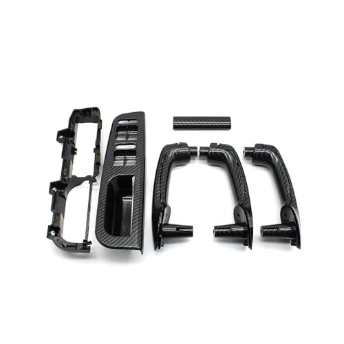 JIANYISR Auto Griff Innentür Carbon Fiber Auto Innen Links Rechts Tür Pull Haltegriff Für V&W Für Bora Für Golf 4 MK4 Für Jetta 1999 2000 2001 2002 2003 2004(Carbon Fiber 9PCS) von JIANYISR