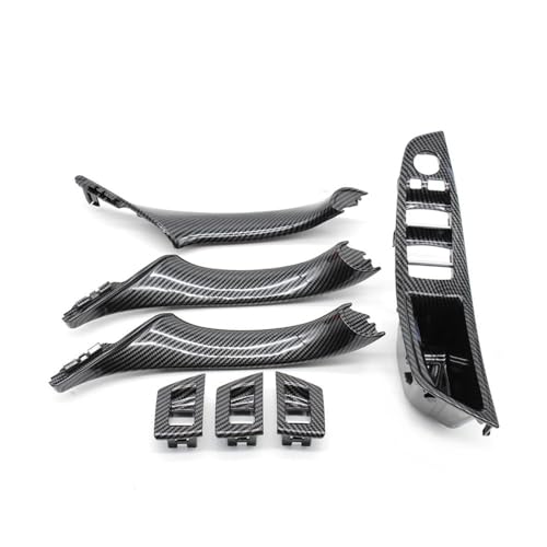 JIANYISR Auto Griff Innentür LHD RHD Carbon Faser Auto Innen Tür Armlehne Pull Griff Panel Trim Set Für 5 Serie F10 F11 520i 523i 525i 528i 530i 535i(RHD Inner Handle Set) von JIANYISR