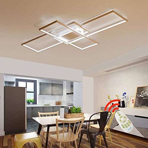 JIAODIE LED Deckenleuchte Modern Wohnzimmer Lichtkreatives Rechteck Pendelleuchte Dimmbar Creative Acryl Design Lampe Decke Fixture Beleuchtung Schlafzimmer Deckenlampe (White, Ø105CM/65W) von JIAODIE