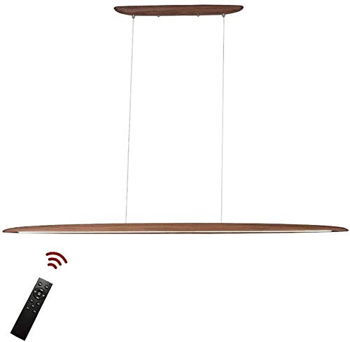 JIAODIE LED Dimmbar Pendelleuchte Kreativ Holz Lange Hängelampe 36W Nordisch Modern Restaurant Hängeleuchte Höhenverstellbar Pendellampe Wohnzimmer Schlafzimmer Kronleuchter Esstisch Lampe Ø130cm,A von JIAODIE