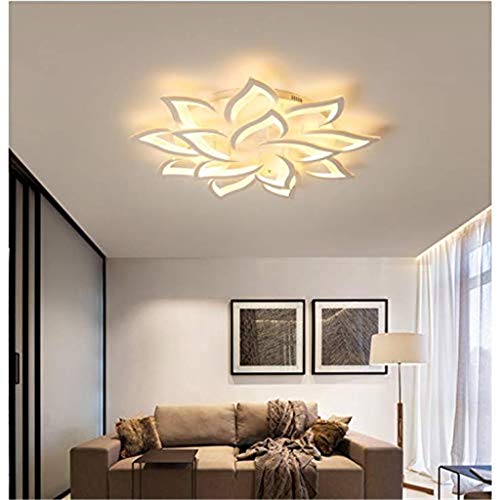 JIAODIE LED-Deckenleuchte Moderne Dimmbare Mit Fernbedienung Deckenlampe Kreative Blumenform Design Metall Acryl Blütenblätter Esszimmerlamp Schlafzimmer Wohnzimmer Deckenlicht(14heads/Ø100CM) von JIAODIE