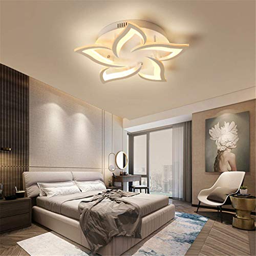JIAODIE LED-Deckenleuchte Moderne Dimmbare Mit Fernbedienung Deckenlampe Kreative Blumenform Design Metall Acryl Blütenblätter Esszimmerlamp Schlafzimmer Wohnzimmer Deckenlicht(5heads/Ø58CM) von JIAODIE