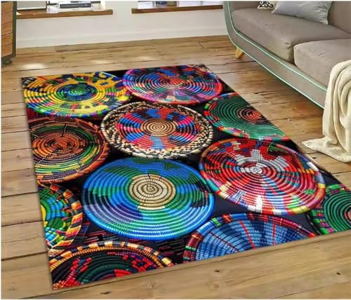 JIAOJING Äthiopien Bunte Blume Gewebte Kunst Körbe Teppich Für Wohnzimmer Schlafzimmer Wohnkultur, rutschfest Für Sofa Fußmatte 100X160Cm JIAOJING Äthiopien Bunte Blume Gewebte Kunst Körbe Teppich Für Wohnzimmer Schlafzimmer Wohnkultur, rutschfest Für Sofa Fußmatte 100X160Cm von JIAOJING