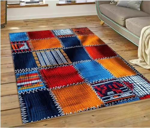 JIAOJING Äthiopien Bunte Blume Gewebte Kunst Körbe Teppich Für Wohnzimmer Schlafzimmer Wohnkultur, rutschfest Für Sofa Fußmatte 100X160Cm JIAOJING Äthiopien Bunte Blume Gewebte Kunst Körbe Teppich Für Wohnzimmer Schlafzimmer Wohnkultur, rutschfest Für Sofa Fußmatte 100X160Cm von JIAOJING