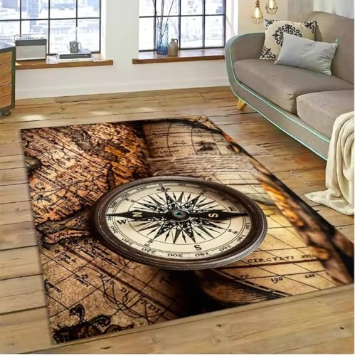 JIAOJING Antike Nautische Karte KartTeppich Schlafzimmer Full Cover Wohnzimmer Teppich Soft Mat 140X200Cm JIAOJING Antike Nautische Karte KartTeppich Schlafzimmer Full Cover Wohnzimmer Teppich Soft Mat 140X200Cm von JIAOJING