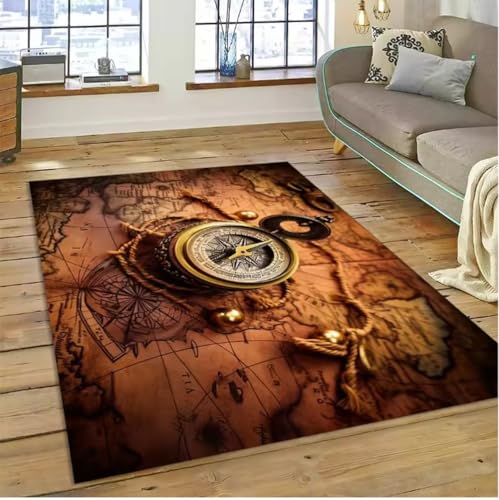 JIAOJING Antike Nautische Karte KartTeppich Schlafzimmer Full Cover Wohnzimmerteppich Weiche Matte 80X120Cm JIAOJING Antike Nautische Karte KartTeppich Schlafzimmer Full Cover Wohnzimmerteppich Weiche Matte 80X120Cm von JIAOJING