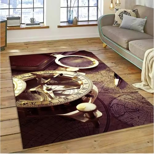 JIAOJING Antike Navigationskarten Kompasse Teppiche Wohnzimmer Rutschfester Teppich Waschraum Bodenmatte 80X150Cm JIAOJING Antike Navigationskarten Kompasse Teppiche Wohnzimmer Rutschfester Teppich Waschraum Bodenmatte 80X150Cm von JIAOJING
