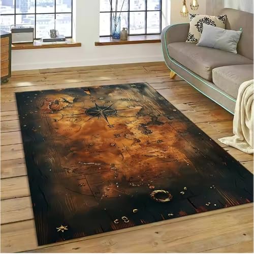 JIAOJING Antikes Navigationskarten Kompasse Teppiche Wohnzimmer Rutschfester Teppich Waschraum Bodenmatte 160X230Cm JIAOJING Antikes Navigationskarten Kompasse Teppiche Wohnzimmer Rutschfester Teppich Waschraum Bodenmatte 160X230Cm von JIAOJING