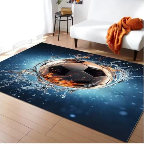 JIAOJING Ballspiel Fußball Bedruckter Teppich Schlafzimmer Neben Bodenmatte Moderner Rutschfester Salon Sofa Boden Dekor Teppich 120X160Cm JIAOJING Ballspiel Fußball Bedruckter Teppich Schlafzimmer Neben Bodenmatte Moderner Rutschfester Salon Sofa Boden Dekor Teppich 120X160Cm von JIAOJING