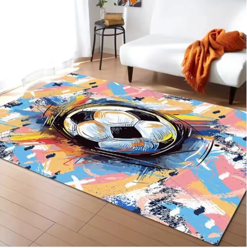 JIAOJING Ballspiel Fußball Bedruckter Teppich Schlafzimmer Neben Bodenmatte Moderner Rutschfester Salon Sofa Boden Dekor Teppich 120X160Cm JIAOJING Ballspiel Fußball Bedruckter Teppich Schlafzimmer Neben Bodenmatte Moderner Rutschfester Salon Sofa Boden Dekor Teppich 120X160Cm von JIAOJING