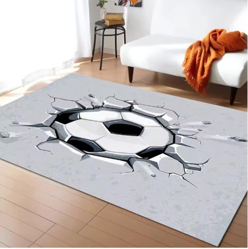 JIAOJING Ballspiel Fußball Bedruckter Teppich Schlafzimmer Neben Bodenmatte Moderner Rutschfester Salon-Sofa-Boden-Dekor-Teppich 140X200Cm JIAOJING Ballspiel Fußball Bedruckter Teppich Schlafzimmer Neben Bodenmatte Moderner Rutschfester Salon-Sofa-Boden-Dekor-Teppich 140X200Cm von JIAOJING