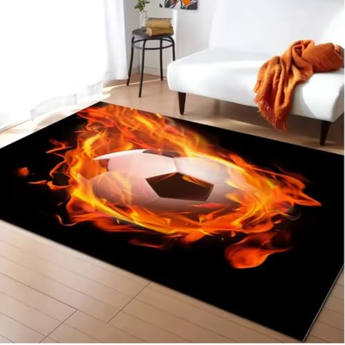JIAOJING Ballspiel Fußball Bedruckter Teppich Schlafzimmer Neben Bodenmatte Moderner Rutschfester Salon-Sofa-Boden-Dekor-Teppich 140X200Cm JIAOJING Ballspiel Fußball Bedruckter Teppich Schlafzimmer Neben Bodenmatte Moderner Rutschfester Salon-Sofa-Boden-Dekor-Teppich 140X200Cm von JIAOJING