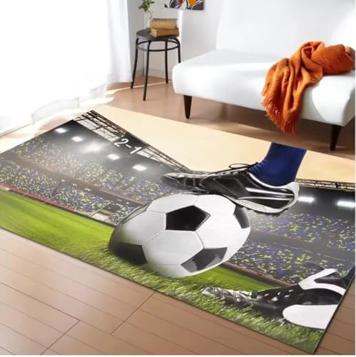 JIAOJING Ballspiel Fußball Bedruckter Teppich Schlafzimmer Neben Bodenmatte Moderner Rutschfester Salon Sofa Boden Dekor Teppich 160X230Cm JIAOJING Ballspiel Fußball Bedruckter Teppich Schlafzimmer Neben Bodenmatte Moderner Rutschfester Salon Sofa Boden Dekor Teppich 160X230Cm von JIAOJING