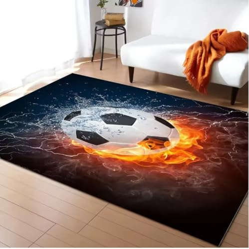 JIAOJING Ballspiel Fußball Bedruckter Teppich Schlafzimmer Neben Bodenmatte Moderner Rutschfester Salon Sofa Boden Dekor Teppich 160X280Cm JIAOJING Ballspiel Fußball Bedruckter Teppich Schlafzimmer Neben Bodenmatte Moderner Rutschfester Salon Sofa Boden Dekor Teppich 160X280Cm von JIAOJING