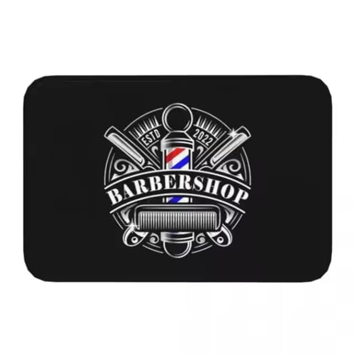 JIAOJING Barber Shop Matte Willkommen Fußmatte Balkon Indoor Flur Veranda Eingang Boden Teppich Waschbar Badezimmer Küche Teppich 50X80Cm von JIAOJING
