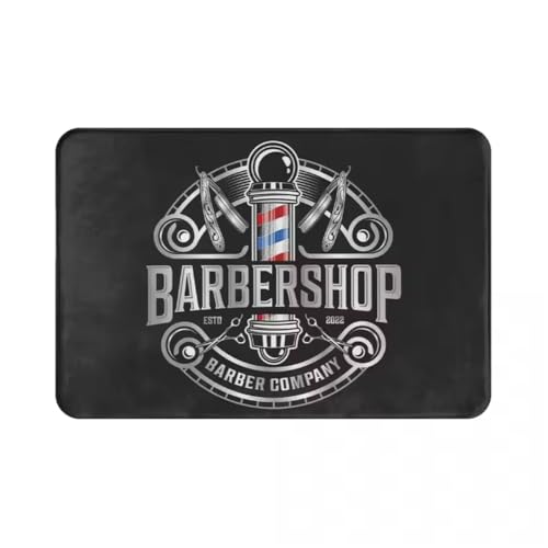 JIAOJING Barber Shop Matte Willkommen Fußmatte Balkon Indoor Flur Veranda Eingang Boden Teppich Waschbar Badezimmer Küche Teppich 50X80Cm von JIAOJING