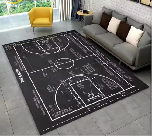 JIAOJING Basketball Cartoon Teppich Indoor rutschfeste Fußmatte Boden Teppich Schlafzimmer Accessoires Dekoration Requisiten Outdoor Dekor Matte 160X280Cm von JIAOJING