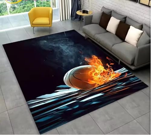 JIAOJING Basketball Cartoon Teppich Indoor rutschfeste Fußmatte Boden Teppich Schlafzimmer Accessoires Dekoration Requisiten Outdoor Dekor Matte 80X150Cm von JIAOJING