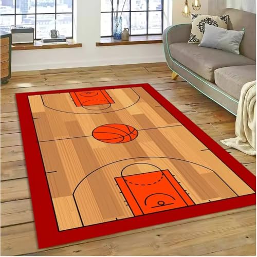 JIAOJING Basketballplatz Rahmen Cartoon Teppich Für Wohnzimmer Sofa Tisch Teppich Flur Balkon Bodenmatte Anti-Rutsch Fußmatte 50X80Cm JIAOJING Basketballplatz Rahmen Cartoon Teppich Für Wohnzimmer Sofa Tisch Teppich Flur Balkon Bodenmatte Anti-Rutsch Fußmatte 50X80Cm von JIAOJING