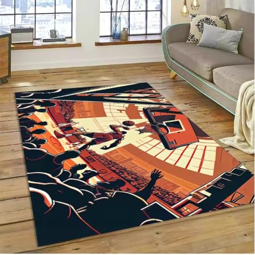 JIAOJING Basketballplatz Rahmen Cartoon Teppich Für Wohnzimmer Sofa Tisch Teppich Flur Balkon Lange Bodenmatte Anti-Rutsch Fußmatte 50X80Cm JIAOJING Basketballplatz Rahmen Cartoon Teppich Für Wohnzimmer Sofa Tisch Teppich Flur Balkon Lange Bodenmatte Anti-Rutsch Fußmatte 50X80Cm von JIAOJING