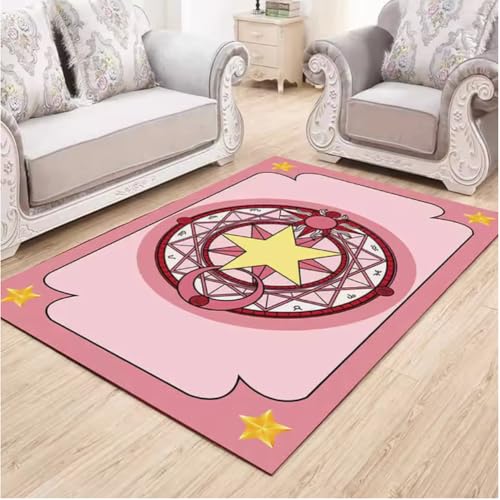 JIAOJING Cartoon Magic Card Teppich Für Wohnzimmer Und Schlafzimmer Dekor Mädchenzimmer Nachttisch Soft Floor Mat Couchtisch Teppich 140X200Cm von JIAOJING