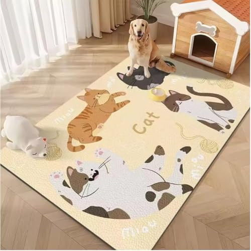JIAOJING Cartoon Pet Serie Muster Teppich Leicht Zu Reinigen Zuhause Flur Balkon Badezimmer Nicht Alip Salon Sofa Boden Dekor Weicher Teppich 140X200Cm von JIAOJING