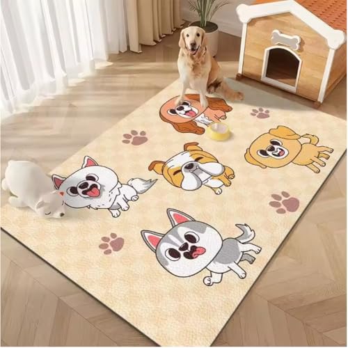 JIAOJING Cartoon Pet Serie Muster Teppich Leicht Zu Reinigen Zuhause Flur Balkon Badezimmer Non Alip Salon Sofa Boden Dekor Weicher Teppich 60X90Cm von JIAOJING