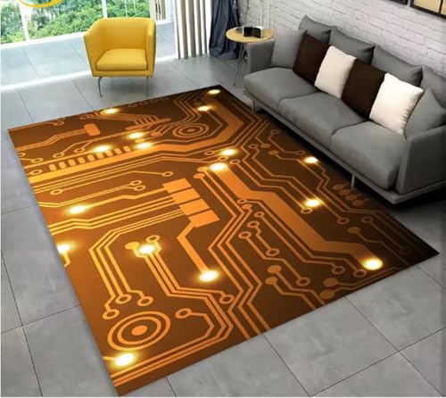 JIAOJING Chip Circuit Board Area Teppich, Teppich Für Zuhause Wohnzimmer Schlafzimmer Sofa Spielzimmer Fußmatte Dekor rutschfeste Bodenmatte 160X280Cm JIAOJING Chip Circuit Board Area Teppich, Teppich Für Zuhause Wohnzimmer Schlafzimmer Sofa Spielzimmer Fußmatte Dekor rutschfeste Bodenmatte 160X280Cm von JIAOJING