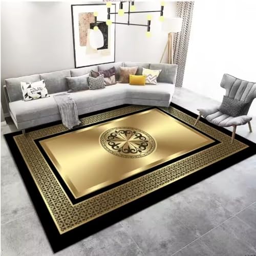 JIAOJING Europäischer Stil Teppich Goldene Bodenmatte Für Wohnzimmer Schlafzimmer Zuhause Hotel Restaurant Dekor Sofa BodenflächTeppich 160X230Cm JIAOJING Europäischer Stil Teppich Goldene Bodenmatte Für Wohnzimmer Schlafzimmer Zuhause Hotel Restaurant Dekor Sofa BodenflächTeppich 160X230Cm von JIAOJING