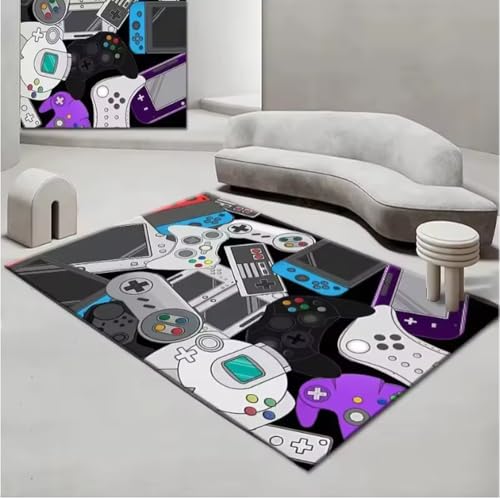 JIAOJING Gamepad Muster Teppich Für Wohnzimmer Badezimmer Dekoration Rutschfester Game Controller Teppich Schlafzimmer Spielzimmer Bodenmatte 100X160Cm JIAOJING Gamepad Muster Teppich Für Wohnzimmer Badezimmer Dekoration Rutschfester Game Controller Teppich Schlafzimmer Spielzimmer Bodenmatte 100X160Cm von JIAOJING