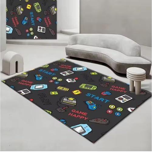 JIAOJING Gamepad Muster Teppich Für Wohnzimmer Badezimmer Dekoration Rutschfester Game Controller Teppich Schlafzimmer Spielzimmer Bodenmatte 80X120Cm JIAOJING Gamepad Muster Teppich Für Wohnzimmer Badezimmer Dekoration Rutschfester Game Controller Teppich Schlafzimmer Spielzimmer Bodenmatte 80X120Cm von JIAOJING
