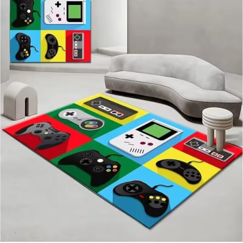 JIAOJING Gamepad Muster Teppich Für Wohnzimmer Badezimmer Dekoration Rutschfester Game Controller Teppich Schlafzimmer Spielzimmer Bodenmatte 80X150Cm JIAOJING Gamepad Muster Teppich Für Wohnzimmer Badezimmer Dekoration Rutschfester Game Controller Teppich Schlafzimmer Spielzimmer Bodenmatte 80X150Cm von JIAOJING