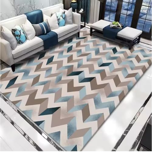 JIAOJING Geometrie Ripple Lines Teppich Für Wohnzimmer Schlafzimmer Bodenmatte Rutschfestes Badezimmer Absorbierendes Fußpolster Home Decor Teppich 160X230Cm JIAOJING Geometrie Ripple Lines Teppich Für Wohnzimmer Schlafzimmer Bodenmatte Rutschfestes Badezimmer Absorbierendes Fußpolster Home Decor Teppich 160X230Cm von JIAOJING
