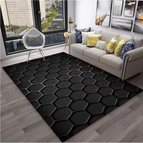 JIAOJING GeometrischTeppiche Für Wohnzimmer Dekoration Weiches Schlafzimmer Badezimmer Fußmatten Bodenmatte Sofa Couchtisch e 120X160Cm von JIAOJING