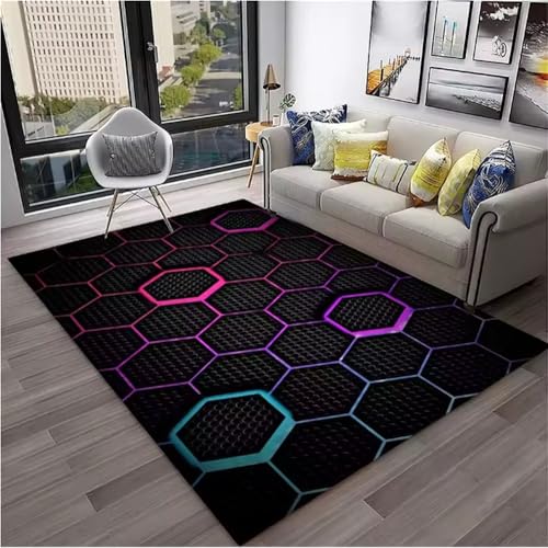 JIAOJING GeometrischTeppiche Für Wohnzimmer Dekoration Weiches Schlafzimmer Badezimmer Fußmatten Bodenmatte Sofa Couchtisch e 160X230Cm von JIAOJING