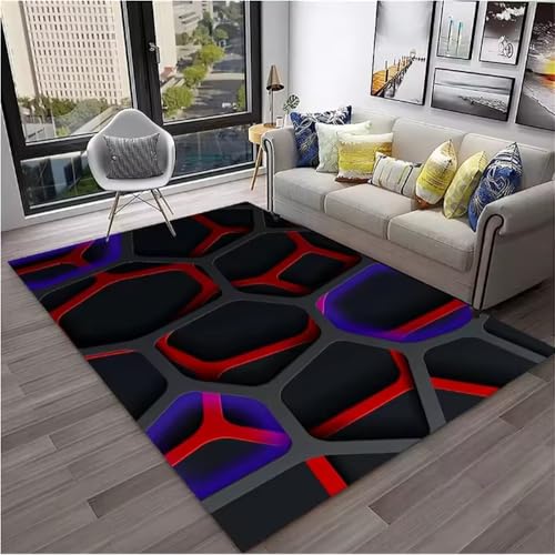 JIAOJING GeometrischTeppiche Für Wohnzimmer Dekoration Weiches Schlafzimmer Badezimmer Fußmatten Bodenmatte Sofa Couchtisch e 50X80Cm von JIAOJING