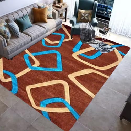 JIAOJING Geometrische ModernTeppiche rutschfeste Bodenmatte Tür Familie Schlafzimmer Teppich Indoor Werfen Yogamatten 160X230Cm von JIAOJING