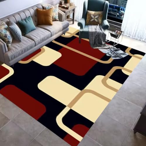 JIAOJING Geometrische ModernTeppiche rutschfeste Bodenmatte Tür Familie Schlafzimmer Teppich Indoor Werfen Yogamatten 50X80Cm von JIAOJING