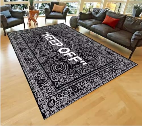 JIAOJING Halten Sie Sich Von e Bodenmatte Schwarz Und Weiß Teppich Wohnzimmer Schlafzimmer Nachttisch Erker Fenster Sofa Dekor KommodTeppich 120X160Cm JIAOJING Halten Sie Sich Von e Bodenmatte Schwarz Und Weiß Teppich Wohnzimmer Schlafzimmer Nachttisch Erker Fenster Sofa Dekor KommodTeppich 120X160Cm von JIAOJING