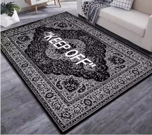 JIAOJING Halten Sie Sich Von e Bodenmatte Schwarz Und Weiß Teppich Wohnzimmer Schlafzimmer Nachttisch Erker Fenster Sofa Dekor KommodTeppich 160X280Cm JIAOJING Halten Sie Sich Von e Bodenmatte Schwarz Und Weiß Teppich Wohnzimmer Schlafzimmer Nachttisch Erker Fenster Sofa Dekor KommodTeppich 160X280Cm von JIAOJING