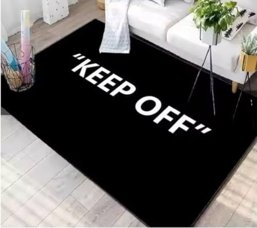JIAOJING Halten Sie Sich Von e Bodenmatte Schwarz Und Weiß Teppich Wohnzimmer Schlafzimmer Nachttisch Erker Fenster Sofa Dekor KommodTeppich 80X120Cm JIAOJING Halten Sie Sich Von e Bodenmatte Schwarz Und Weiß Teppich Wohnzimmer Schlafzimmer Nachttisch Erker Fenster Sofa Dekor KommodTeppich 80X120Cm von JIAOJING