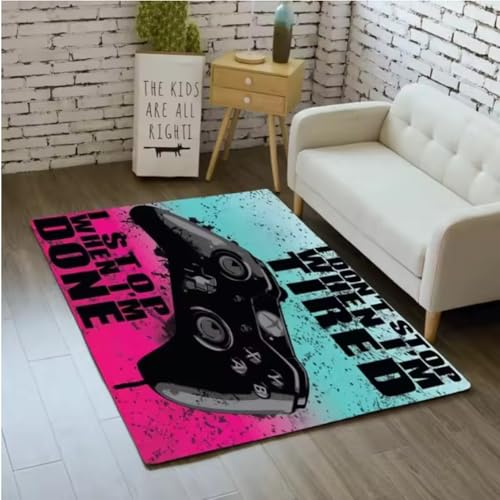JIAOJING Home Area Gamer Teppiche Mit Game Controller Design, rutschfeste Fußmatten Throw Teppich Für Dekor Wohnzimmer Bett Spielzimmer Matte 120X160Cm von JIAOJING
