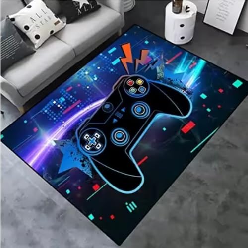 JIAOJING Home Area Gamer Teppiche Mit Game Controller Design, rutschfeste Fußmatten Throw Teppich Für Dekor Wohnzimmer Bett Spielzimmer Matte 160X280Cm von JIAOJING