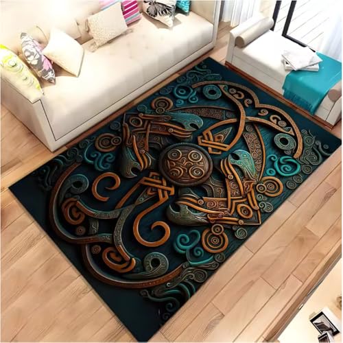 JIAOJING Karte Kontinentales Thema Teppiche Afrikanisches Mädchen Sofa Wohnzimmer Rutschfester Teppich Magic Halloween Dekorativer Teppich 60X90Cm von JIAOJING
