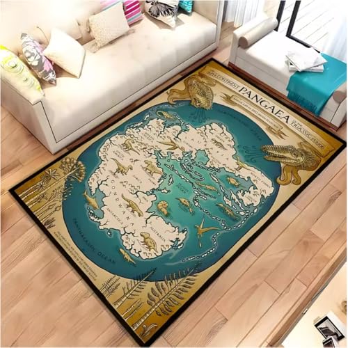 JIAOJING Karte Kontinentales Thema Teppiche Afrikanisches Mädchen Sofa Wohnzimmer Rutschfester Teppich Magic Halloween Dekorativer Teppich 80X120Cm von JIAOJING