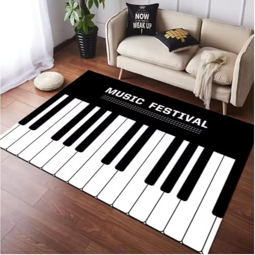 JIAOJING Klavier Musik Teppich Für Wohnzimmer Schlafzimmer Dekor Anti-Rutsch Teppich Küche Freizeit Balkon Bodenmatte Fußmatte 50X80Cm von JIAOJING