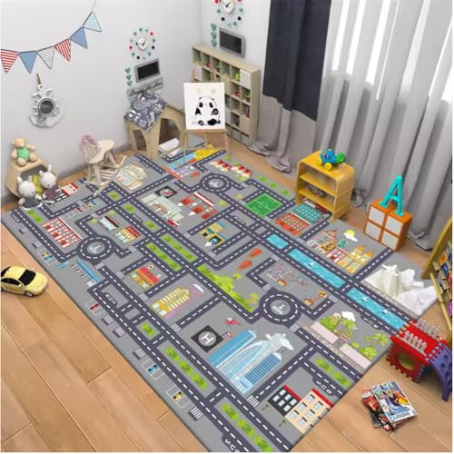 JIAOJING Kreative Cartoon Auto Spur Wohnzimmer Teppiche Schlafzimmer Nachttisch Boden Teppich Sofa Couchtisch Teppich Puzzle Spiel Teppiche 50X80Cm JIAOJING Kreative Cartoon Auto Spur Wohnzimmer Teppiche Schlafzimmer Nachttisch Boden Teppich Sofa Couchtisch Teppich Puzzle Spiel Teppiche 50X80Cm von JIAOJING
