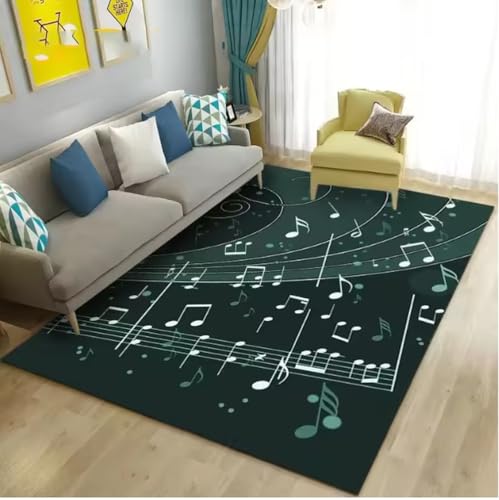 JIAOJING Music NotTeppich Wohnzimmer Schlafzimmer Soft Study Esszimmer Home Office Eingangstür Indoor Dekorative Bodenmatte 160X280Cm von JIAOJING