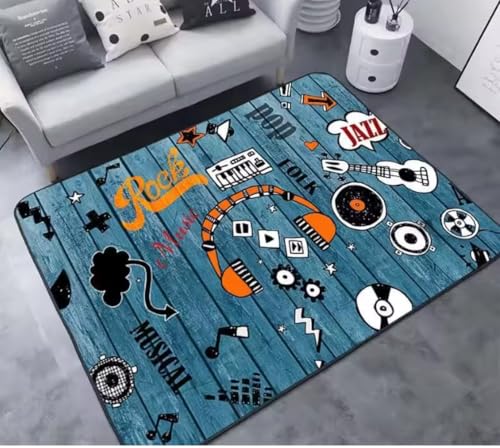 JIAOJING Musikserie Bedruckter Teppich Musik Home Bar Dekoration Fußmatte Teppiche Für Wohnzimmer Teppiche Für Schlafbereich Teppich 100X160Cm JIAOJING Musikserie Bedruckter Teppich Musik Home Bar Dekoration Fußmatte Teppiche Für Wohnzimmer Teppiche Für Schlafbereich Teppich 100X160Cm von JIAOJING