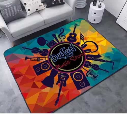JIAOJING Musikserie Bedruckter Teppich Musik Home Bar Dekoration Fußmatte Teppiche Für Wohnzimmer Teppiche Für Schlafbereich Teppich 100X160Cm JIAOJING Musikserie Bedruckter Teppich Musik Home Bar Dekoration Fußmatte Teppiche Für Wohnzimmer Teppiche Für Schlafbereich Teppich 100X160Cm von JIAOJING